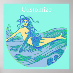  Waveriding Mermaid Thunder_Cove Poster