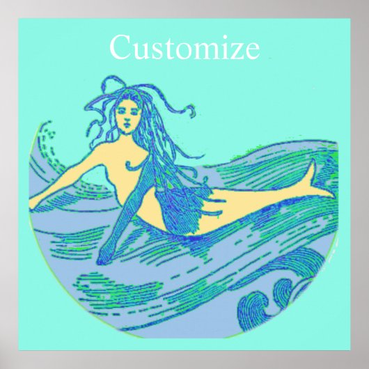 Waveriding Mermaid Thunder_Cove Poster (Voorkant)