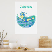  Waveriding Mermaid Thunder_Cove Poster (Keuken)