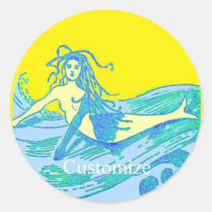 Waveriding Mermaid Thunder_Cove Ronde Sticker
