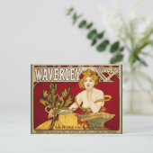 Waverley Cycles - Art Nouveau - Alphonse Mucha Briefkaart (Staand voorkant)