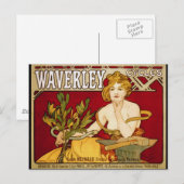 Waverley Cycles - Art Nouveau - Alphonse Mucha Briefkaart (Voorkant / Achterkant)