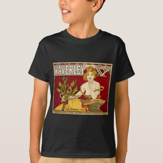 Waverley Cycles - Art Nouveau - Alphonse Mucha T-shirt (Voorkant)