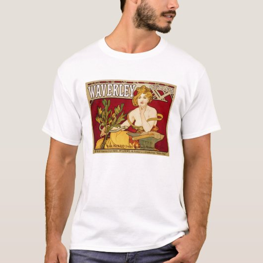 Waverley Cycles - Art Nouveau - Alphonse Mucha T-shirt (Voorkant)