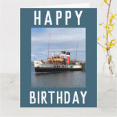 Waverley Paddle Steamer bij Rothesay in Schotland Kaart (Gele Bloem)