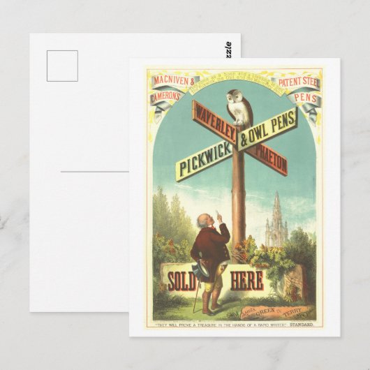 Waverly Pickwick & Uilenhokken  advertentie Briefkaart (Voorkant / Achterkant)