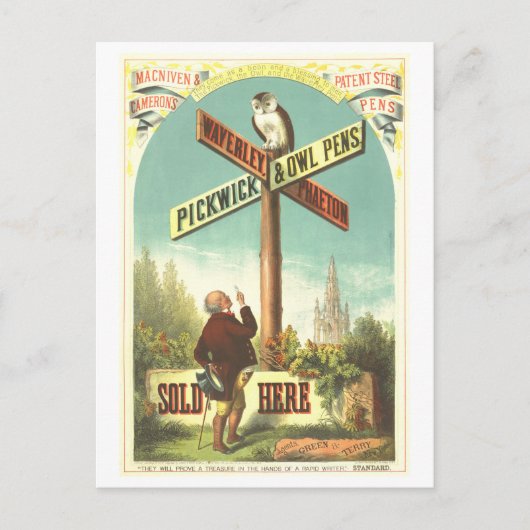 Waverly Pickwick & Uilenhokken  advertentie Briefkaart (Voorkant)