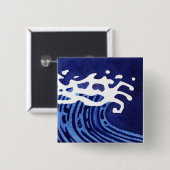 WAVES #1 VIERKANTE BUTTON 5,1 CM (Voorkant /achterkant)