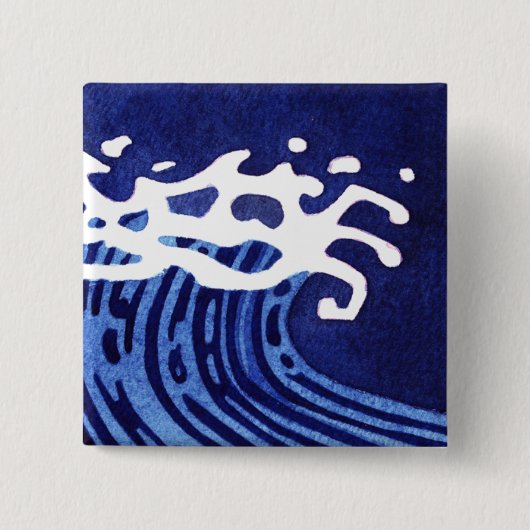 WAVES #1 VIERKANTE BUTTON 5,1 CM (Voorkant)