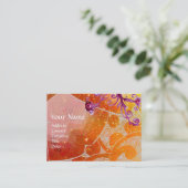 WAVES 2,felgele bruin paars blauw met levendige og Visitekaartje (Staand voorkant)