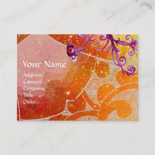 WAVES 2,felgele bruin paars blauw met levendige og Visitekaartje (Voorkant)
