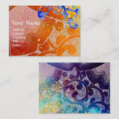 WAVES 2,felgele bruin paars blauw met levendige og Visitekaartje (Voorkant / Achterkant)