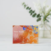 WAVES 2,felgele bruin paars blauw met levendige og Visitekaartje (Staand voorkant)