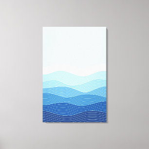 Waves Abstracte minimalistische compositie Canvas Afdruk