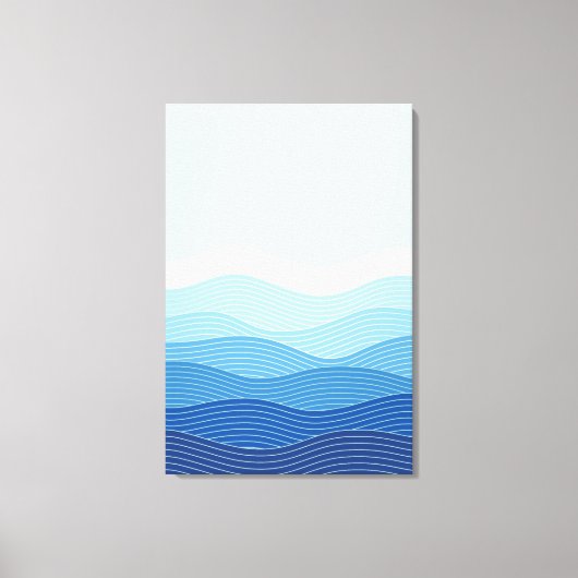 Waves Abstracte minimalistische compositie Canvas Afdruk (Voorkant)