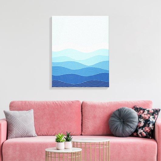 Waves Abstracte minimalistische compositie Canvas Afdruk (Insitu (Woonkamer))