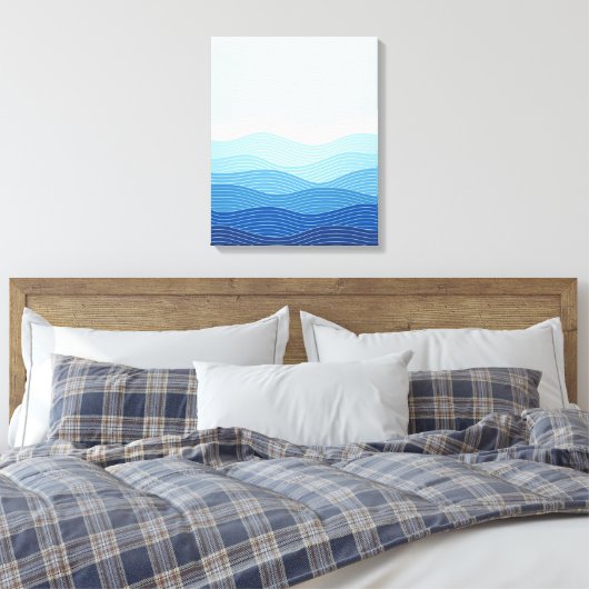 Waves Abstracte minimalistische compositie Canvas Afdruk (Insitu (Slaapkamer))