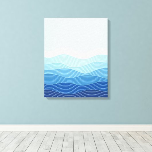 Waves Abstracte minimalistische compositie Canvas Afdruk (Insitu (Houten vloer))