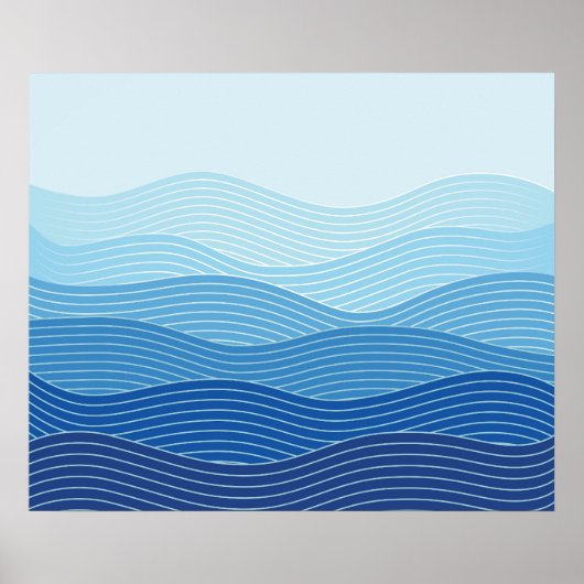 Waves Abstracte minimalistische compositie Poster (Voorkant)