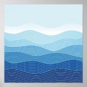 Waves Abstracte minimalistische compositie Poster (Voorkant)