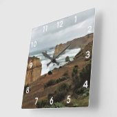 Waves Against Time beroemd gemaakt door Great Ocea Vierkante Klok (Hoek)