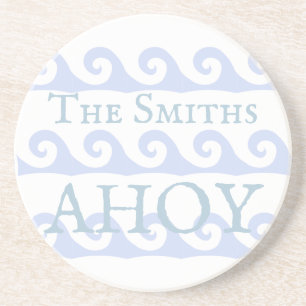 Waves Ahoy Aangepast Zandsteen Onderzetter