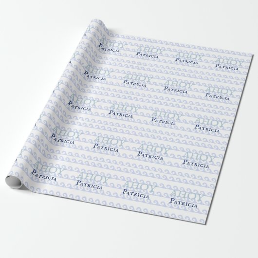 Waves Ahoy Custom Cadeaupapier (Uitgerold)
