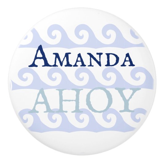 Waves Ahoy Custom Keramische Knop (Voorkant)