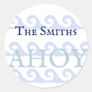 Waves Ahoy Custom Ronde Sticker
