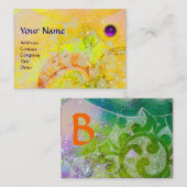 WAVES AMETHYST Monogram, heldergeel sinaasappel Visitekaartje (Voorkant / Achterkant)