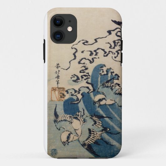 Waves and Birds, c.1825 (kleurenhoutblokafdruk) Case-Mate iPhone Case (Achterkant)