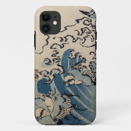 Waves and Birds, c.1825 (kleurenhoutblokafdruk) Case-Mate iPhone Case (Achterkant)