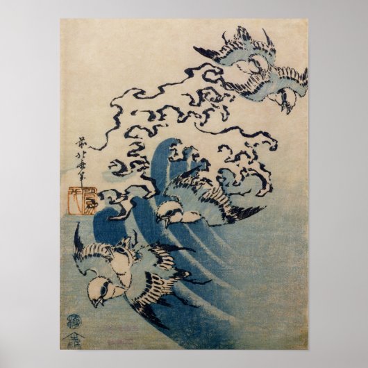 Waves and Birds, c.1825 Poster (Voorkant)