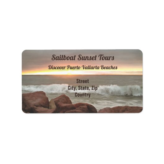 Waves and Boulders 0893 Address Etiket (Voorkant)