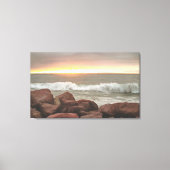 Waves and Boulders 0893 Art Canvas Afdruk (Voorkant)