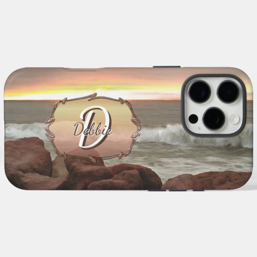 Waves and Boulders 0893 Case-Mate iPhone Case (Achterkant (horizontaal))