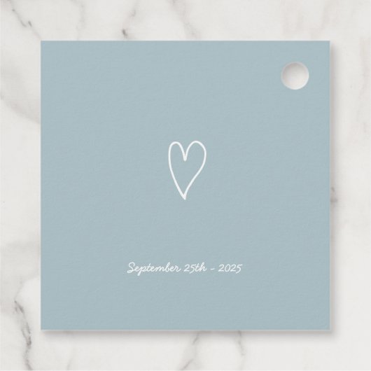 Waves and sea with Doodle hearts Bedankjes Labels (Achterkant)