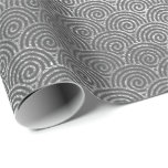 Waves Art Deco Silver Grey Spiral Circles Infineit Cadeaupapier<br><div class="desc">Minimalisme en elegante glam en grafisch fragment-papiervloerenK</div>