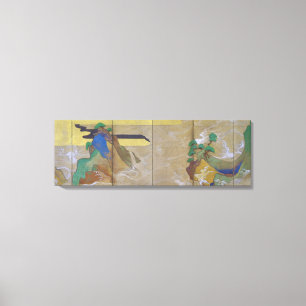 Waves at Matsushima (links), Tawaraya Sotatsu Canvas Afdruk