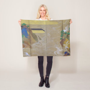 Waves at Matsushima (links), Tawaraya Sotatsu Fleece Deken