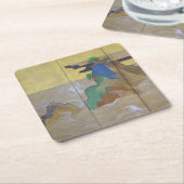 Waves at Matsushima (links), Tawaraya Sotatsu Kartonnen Onderzetters (Schuin)