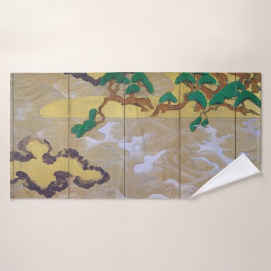 Waves at Matsushima (rechts), Tawaraya Sotatsu Badhanddoek (Badhanddoek)