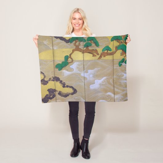 Waves at Matsushima (rechts), Tawaraya Sotatsu Fleece Deken (In situ)