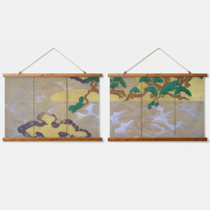 Waves at Matsushima (rechts), Tawaraya Sotatsu Hangend Wandkleed