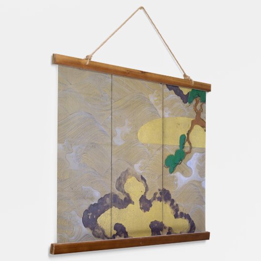 Waves at Matsushima (rechts), Tawaraya Sotatsu Hangend Wandkleed (Gebogen)