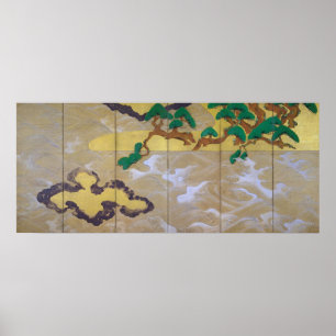 Waves at Matsushima (rechts), Tawaraya Sotatsu Poster