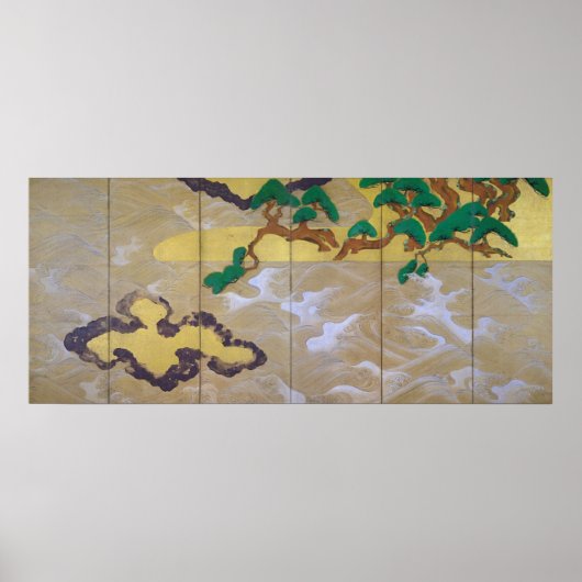 Waves at Matsushima (rechts), Tawaraya Sotatsu Poster (Voorkant)