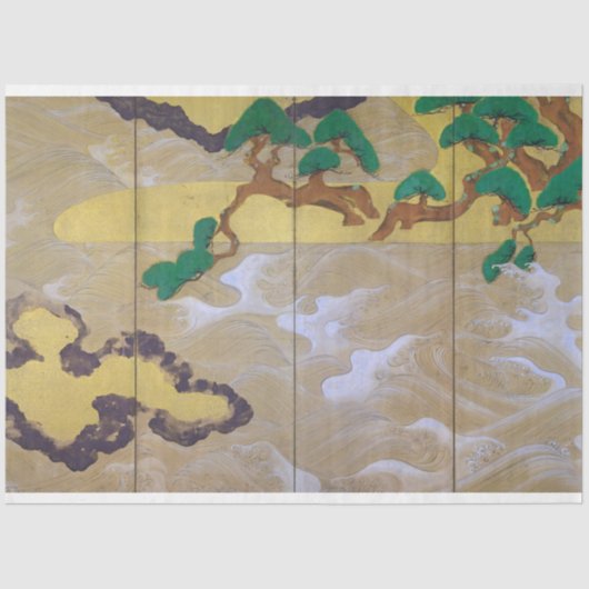 Waves at Matsushima (rechts), Tawaraya Sotatsu Tissuepapier (Voorkant)