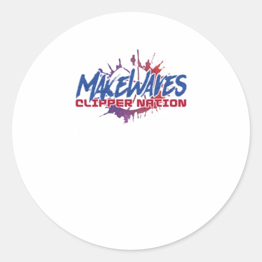 Waves basketbal maken ronde sticker (Voorkant)