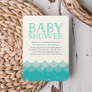  Waves Beach Baby shower Invitation Kaart